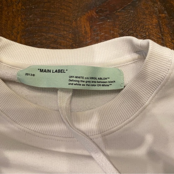 OFF-WHITE C/O VIRGIL ABLOH MEN'S WHITE DIAG MONALISA CREWNECK SWEATER WHITE - Picture 3 of 7